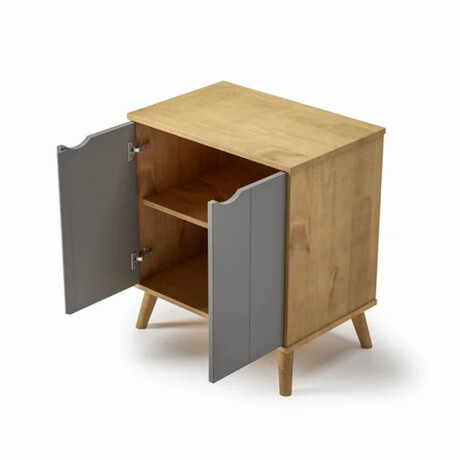 Armario aparador en madera maciza 2 puertas MADERA-GRIS