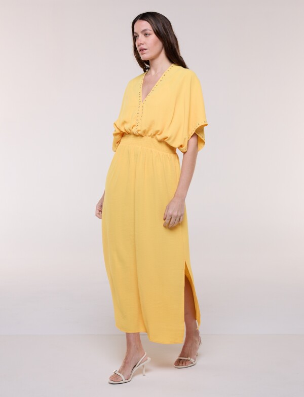 Vestido Maxi Con Tachas AMARILLO