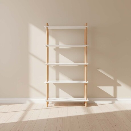 BIBLIOTECA SOFT MDF-Y-MADERA BLANCO 5 ESTANTES