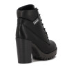 Moleca Bota Acordonada C/taco Cuadrado Negro