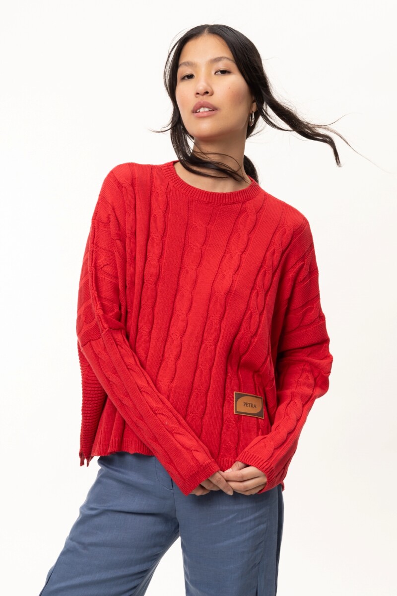 Sweater Oceano Crop - Rojo 