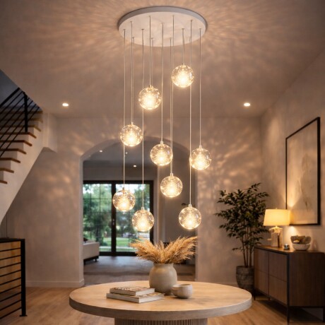 Colgante led 9 esferas efecto flotante 9*5W Colgante led 9 esferas efecto flotante 9*5W