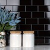 Azulejos adhesivos para cocina baño diseño ladrillo 10uds Negro
