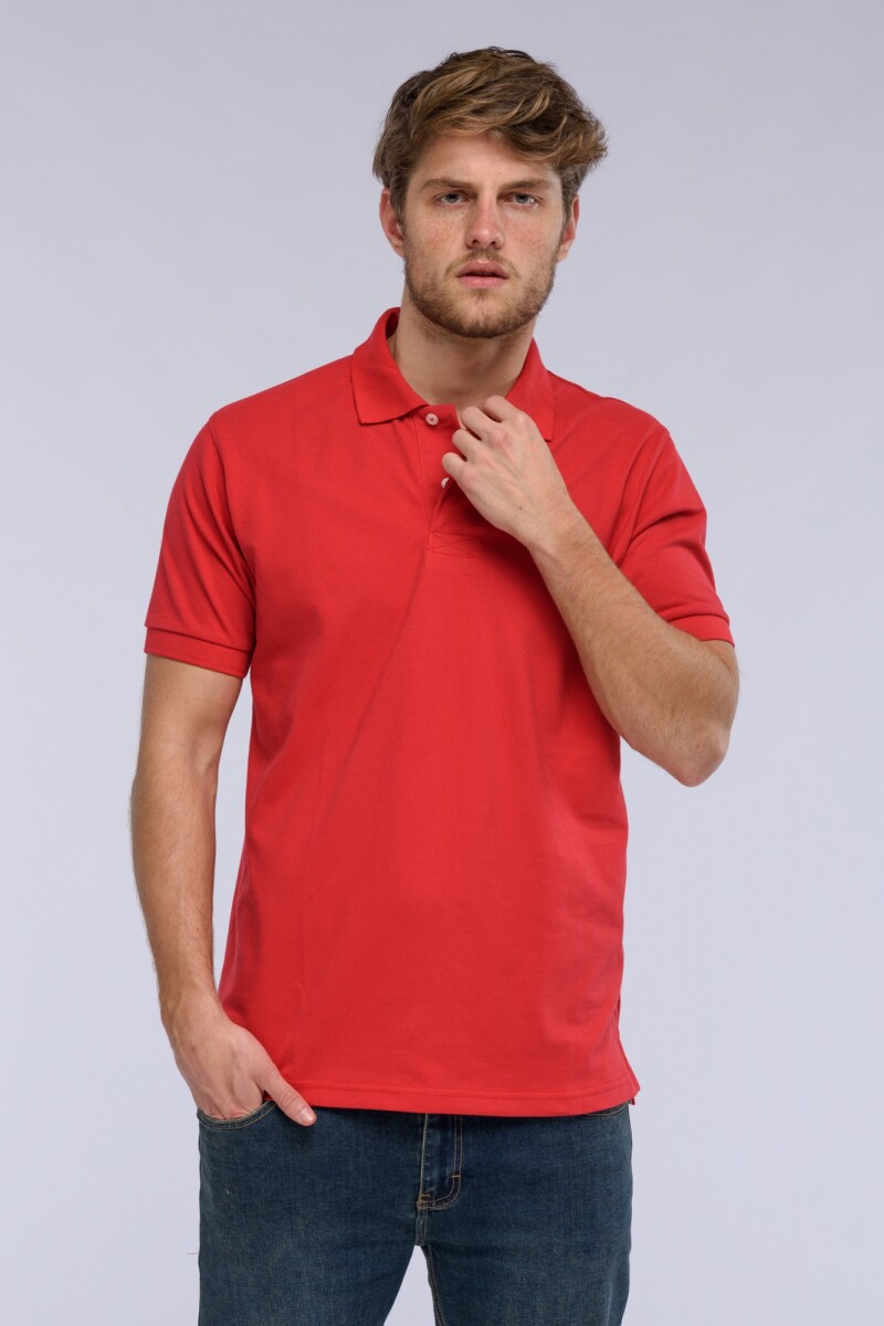 POLO PIQUE LISA - Rojo Oscuro 