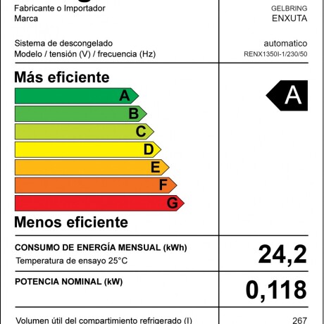Heladera Refrigerador Enxuta RENX1350I-1 No frost 001