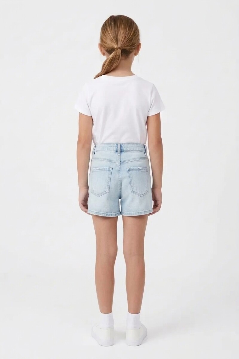 Short-pollera estilo denim CELESTE