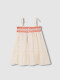 Vestido De Tirantes Con Nido De Abeja Blanco Roto