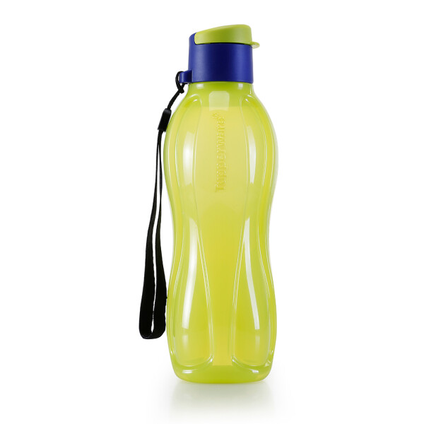 BOTELLA ECO TWIST TUPPERWARE CON PICO Y CORREA 500 ML LIMA Y AZUL