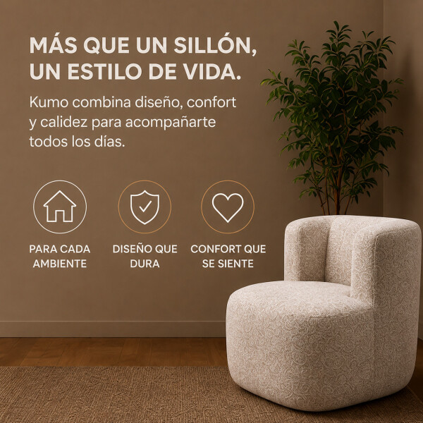 Sillón Puff ComboHome Kumo Redondo Corderito Diseño Premium Blanco 1