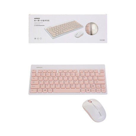 Set teclado y mouse inalámbrico rosa