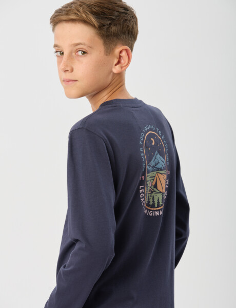 REMEREA ESTAMPADA EN ALGODÓN Azul