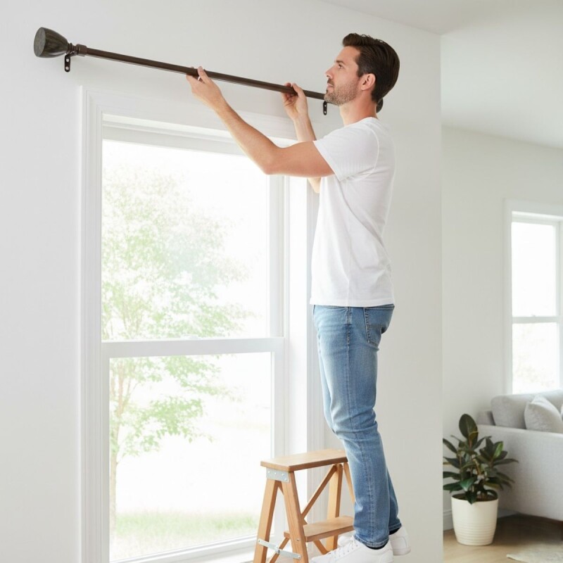 VARA METAL BRONCE P/CORTINA 218-304.8CM Unica