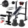 Banco Pecho + Scott + Barra 150 +2 Mancuernas +40kg 2 Discos 10kg + 8 Discos 2.5kg