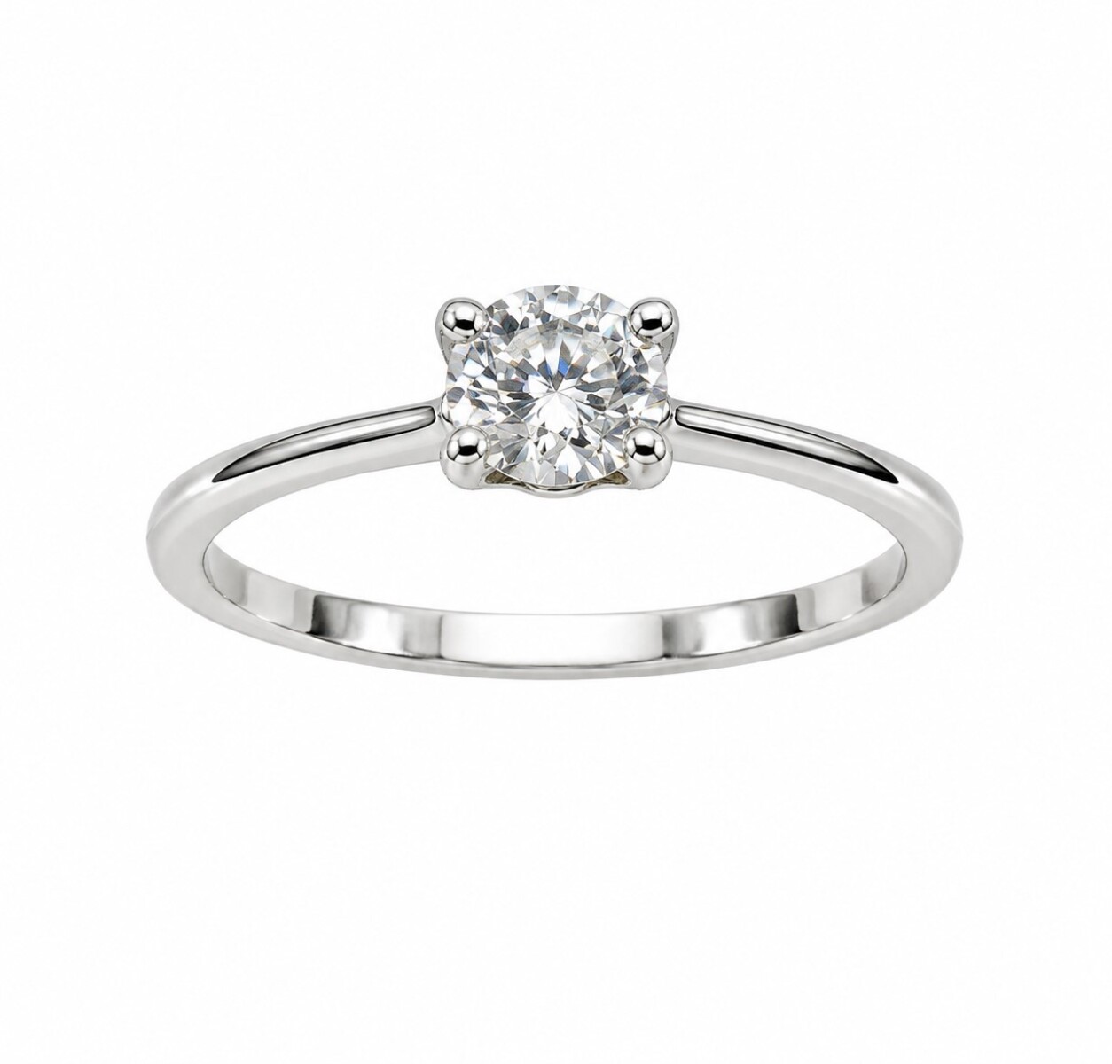 Anillo solitario con zirconia y corazón 