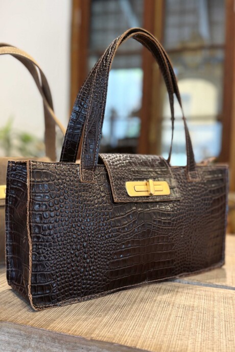Tote Bag Baguette Croco Chocolate