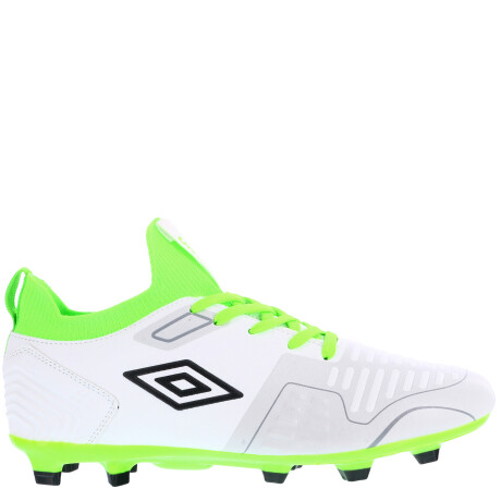 Championes de Hombre Umbro Futbol 11 Flash HG Blanco - Verde Fluo - Negro