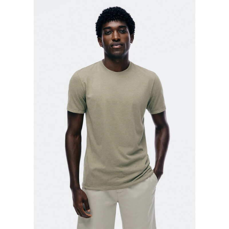 CAMISETA MM MASC VERDE MESCLA