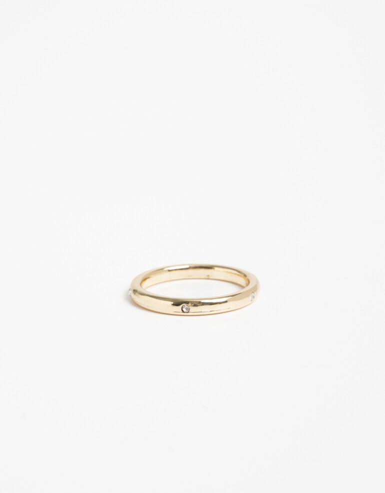 Anillos Chicos Strass Anillo Con Strass - Dorado