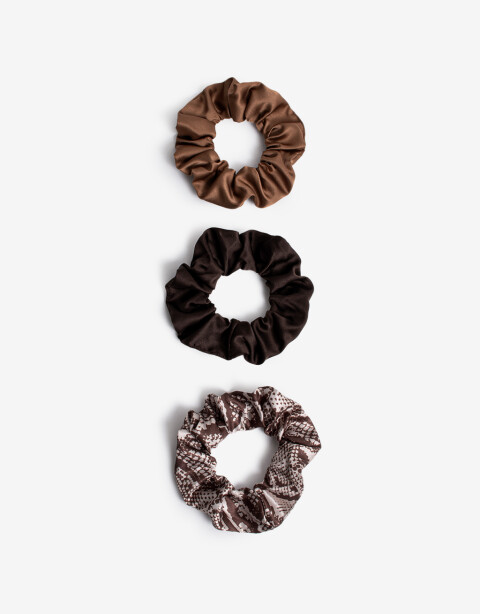 Skunzies Lisas Set De Scrunchies - Combinacion Tricolor
