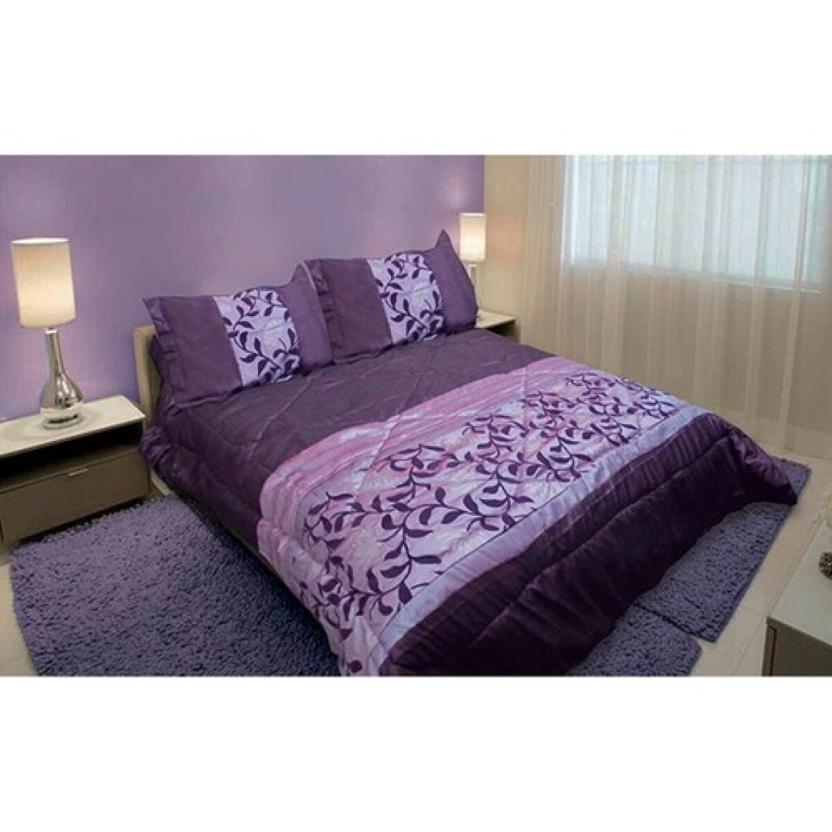 Acolchado Cotton Flor Línea Dorada 2 plazas 220x255cm - 456 