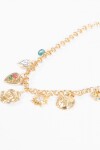 Collar cadena múltiples dijes dorado
