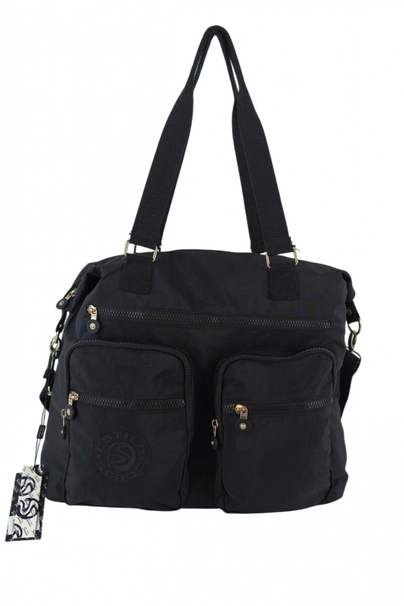 Bolso grande con bolsillos Negro