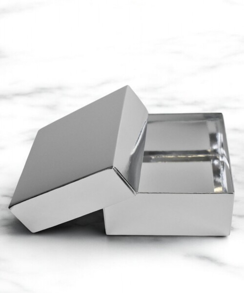 Caja laminada 04 - 12x12x6 cm PLATA