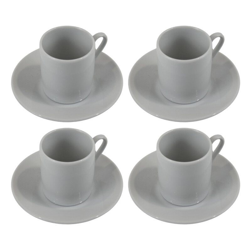 Set x4 Taza de café c/plato 90ml BLANCO