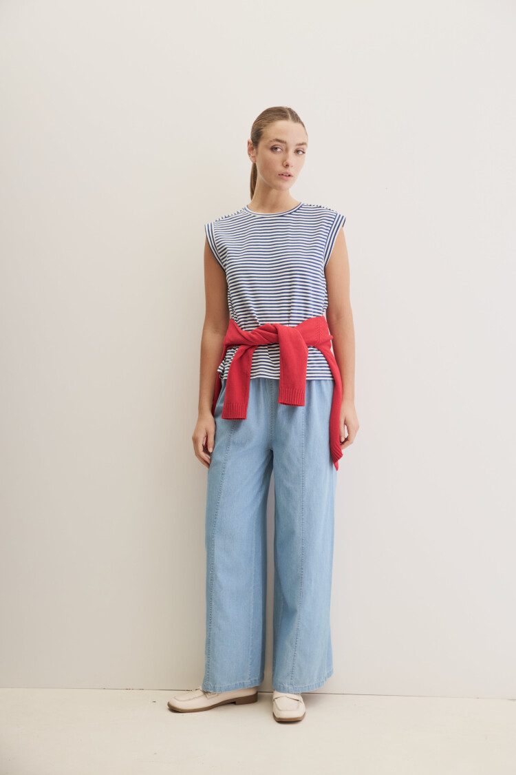 REMERA ALBIZI Blanco/Azul