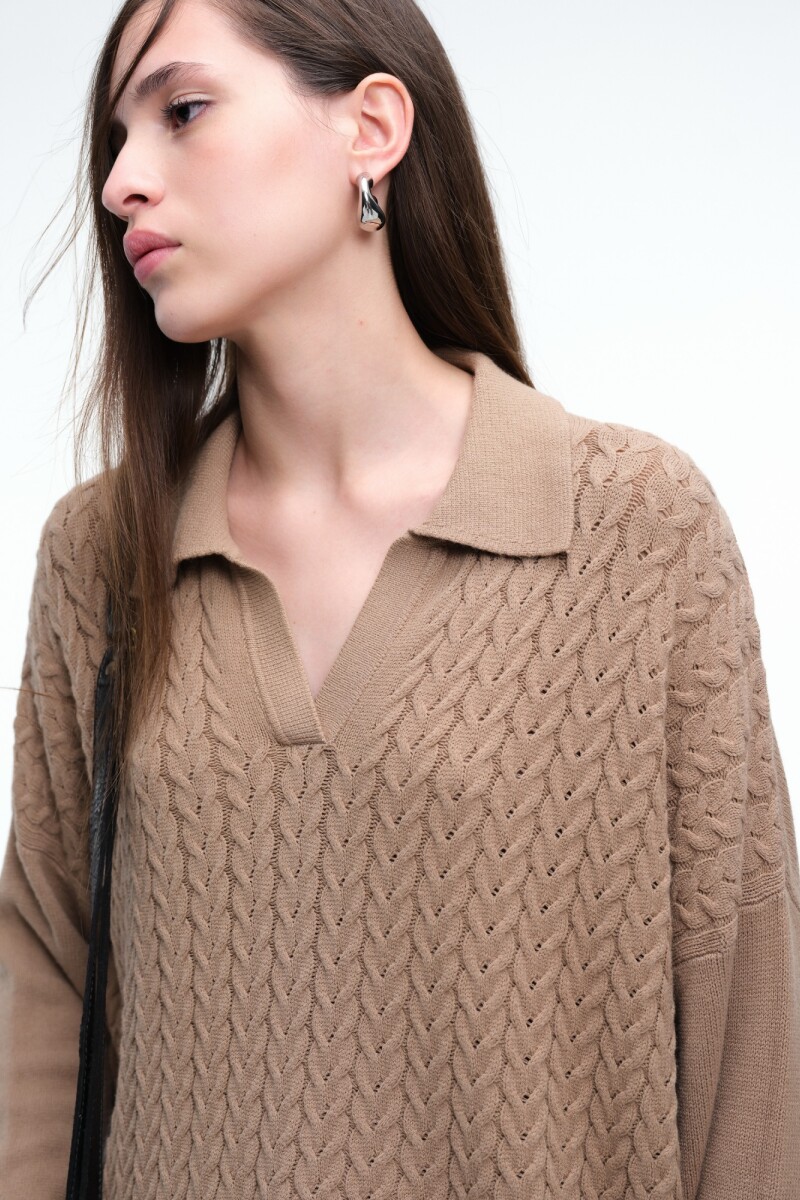 SWEATER TRENZAS Mostaza