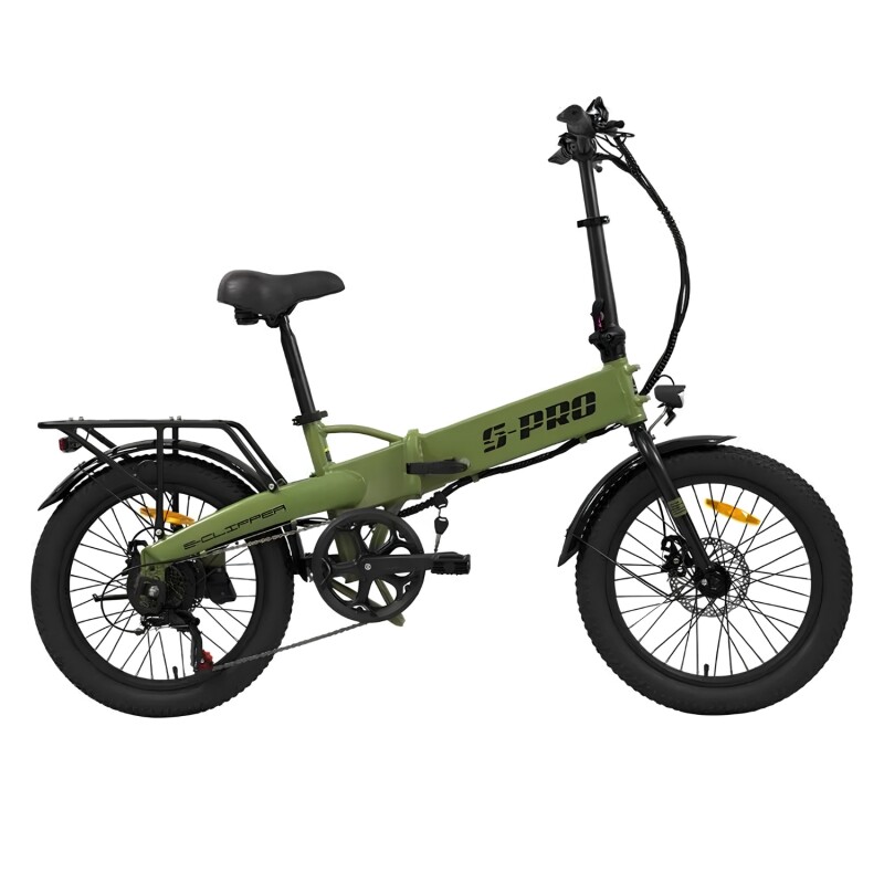 Bicicleta Eléctrica Plegable S-pro E-clipper Rodado 20 Verde Mate