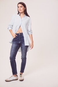 Blusa Rayas Celeste