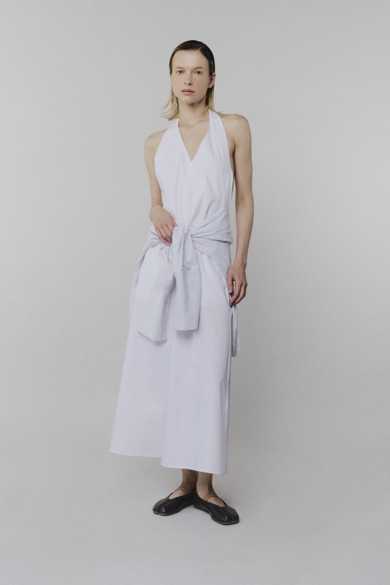 0056 POPELINE DRESS BLANCO Blanco