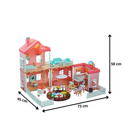 Casita De Muñeca Grande Drem House 195 Pcs + Luces Jug007206