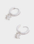 Aros Argollas Con cubic zirconia Aros Argolla Estrella Zirconia - Plateado