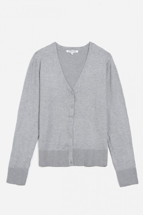 Cardigan escote en V GRIS