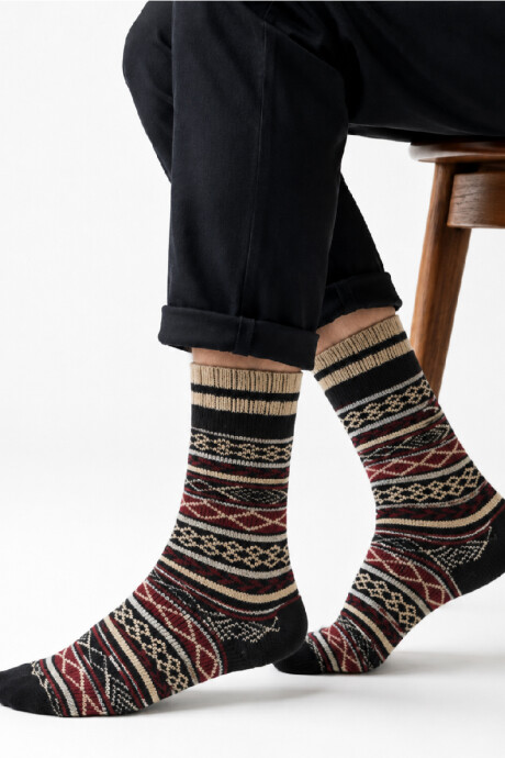 Media Bariloche para hombre Azul y Beige