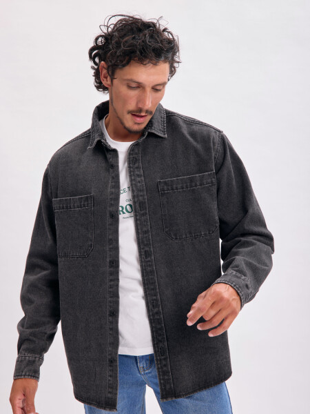 Sobrecamisa jean Negro