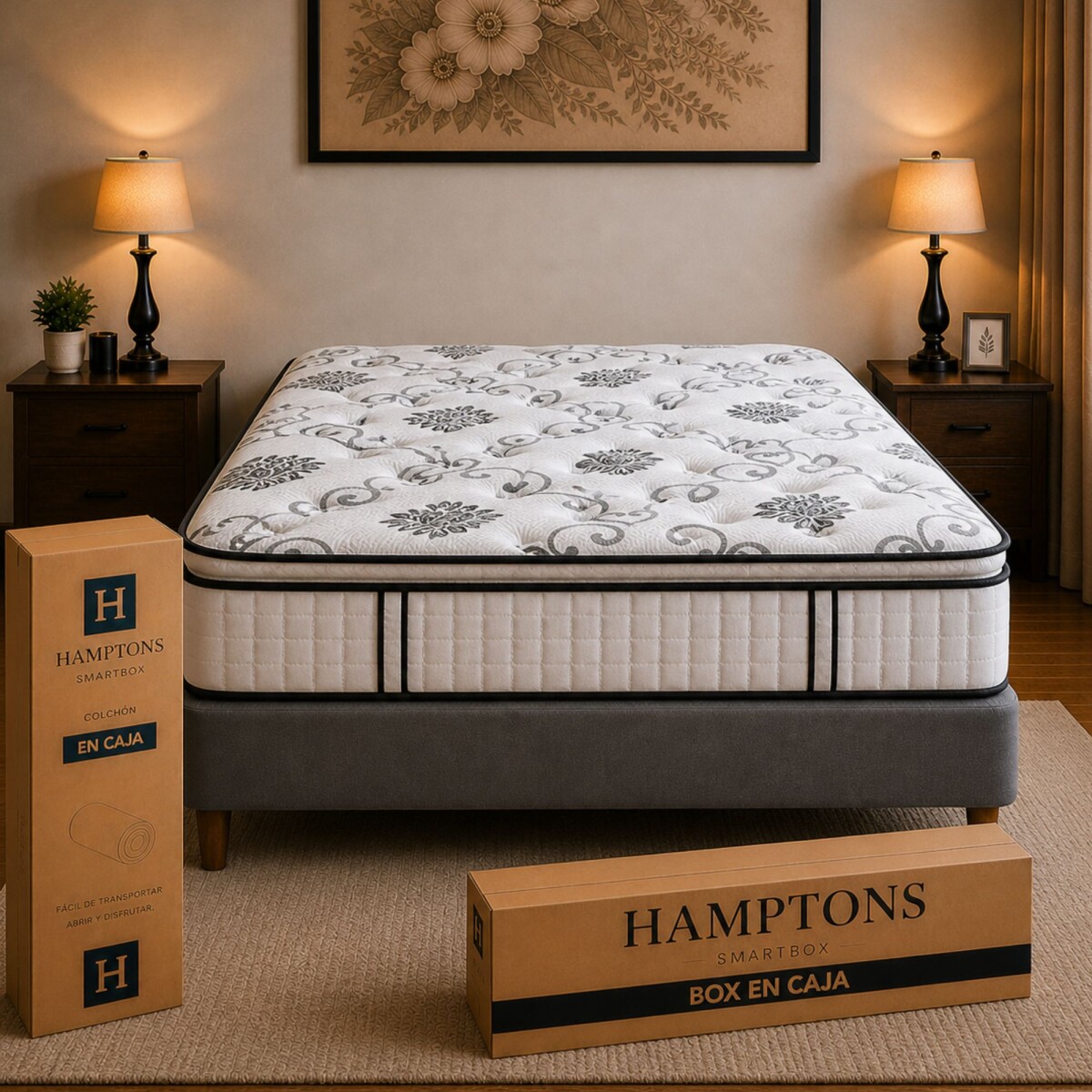 Sommier Queen THM Hybrid Bronze - Gris 