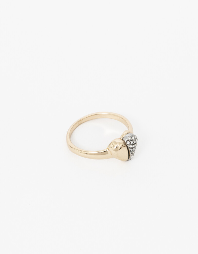 Anillos Chicos Metal Anillo Corazón Metal Biplating - Dorado