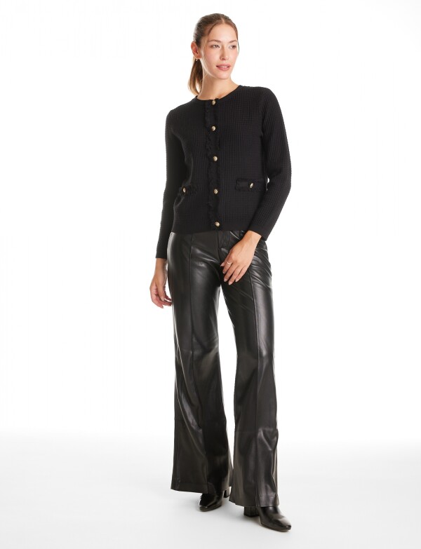 Cardigan Flecos NEGRO