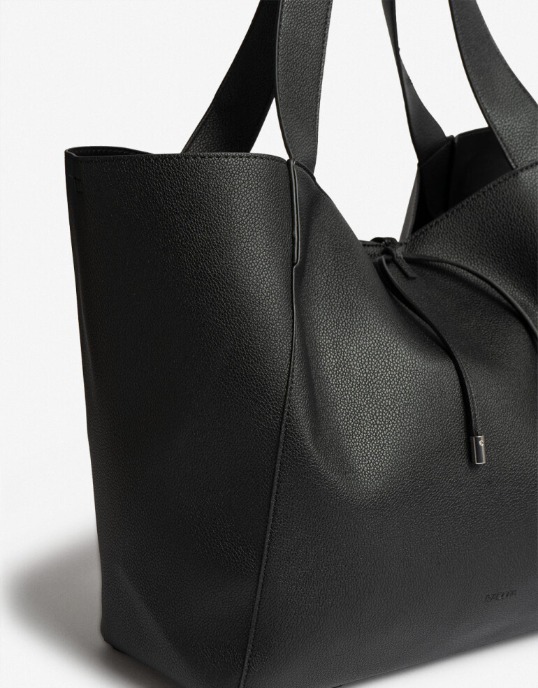 Shopper Basicos Shopper Con Bolso Negro - Negro
