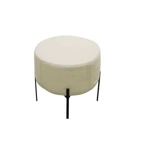 Puff 100% Cuero Mia Beige