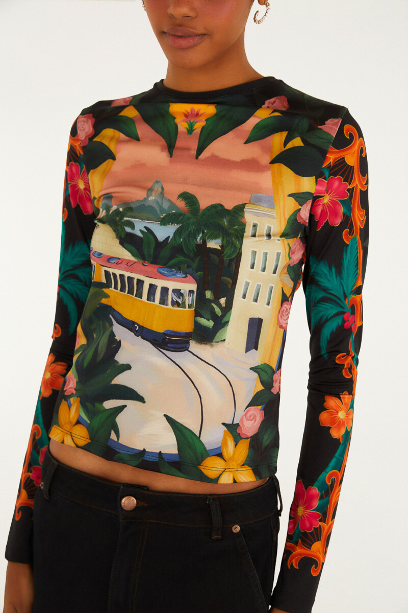 TOP MANGA LARGA Multicolor