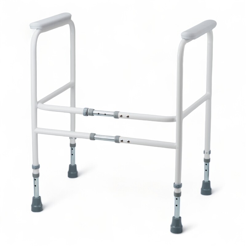 Marco de Seguridad Para Inodoro de Aluminio Altura Ajustable Sin Color