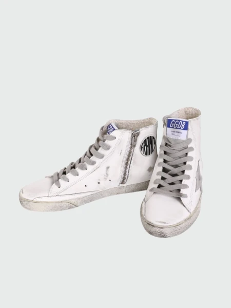 Golden Goose-Botines de cuero, Francy Classic Blanco