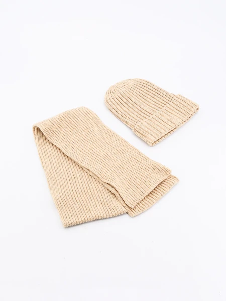GORRO Y BUFANDA BEIGE