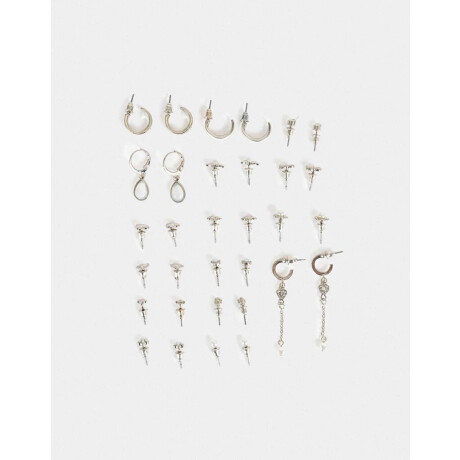 Aros Sets Perlas Plateado