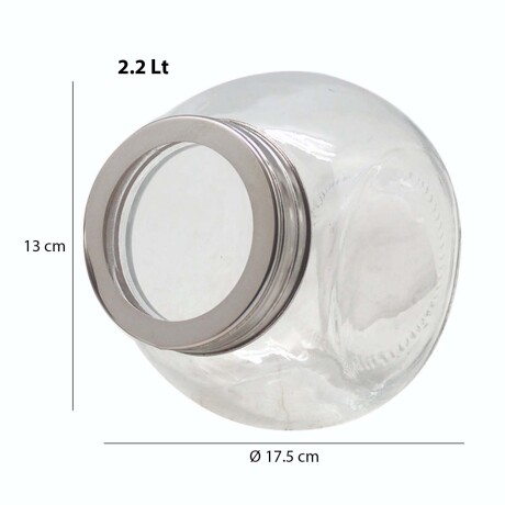 Set X3 Frascos Recipientes Redondos en Vidrio y Tapa Metal Transparente