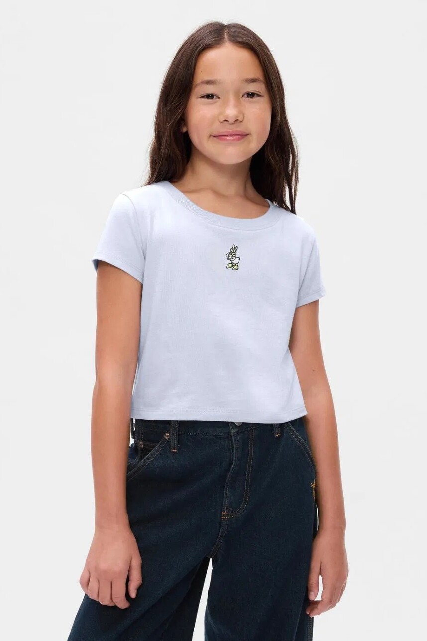 Remera Crop Minnie Niña Jet Stream Blue 337